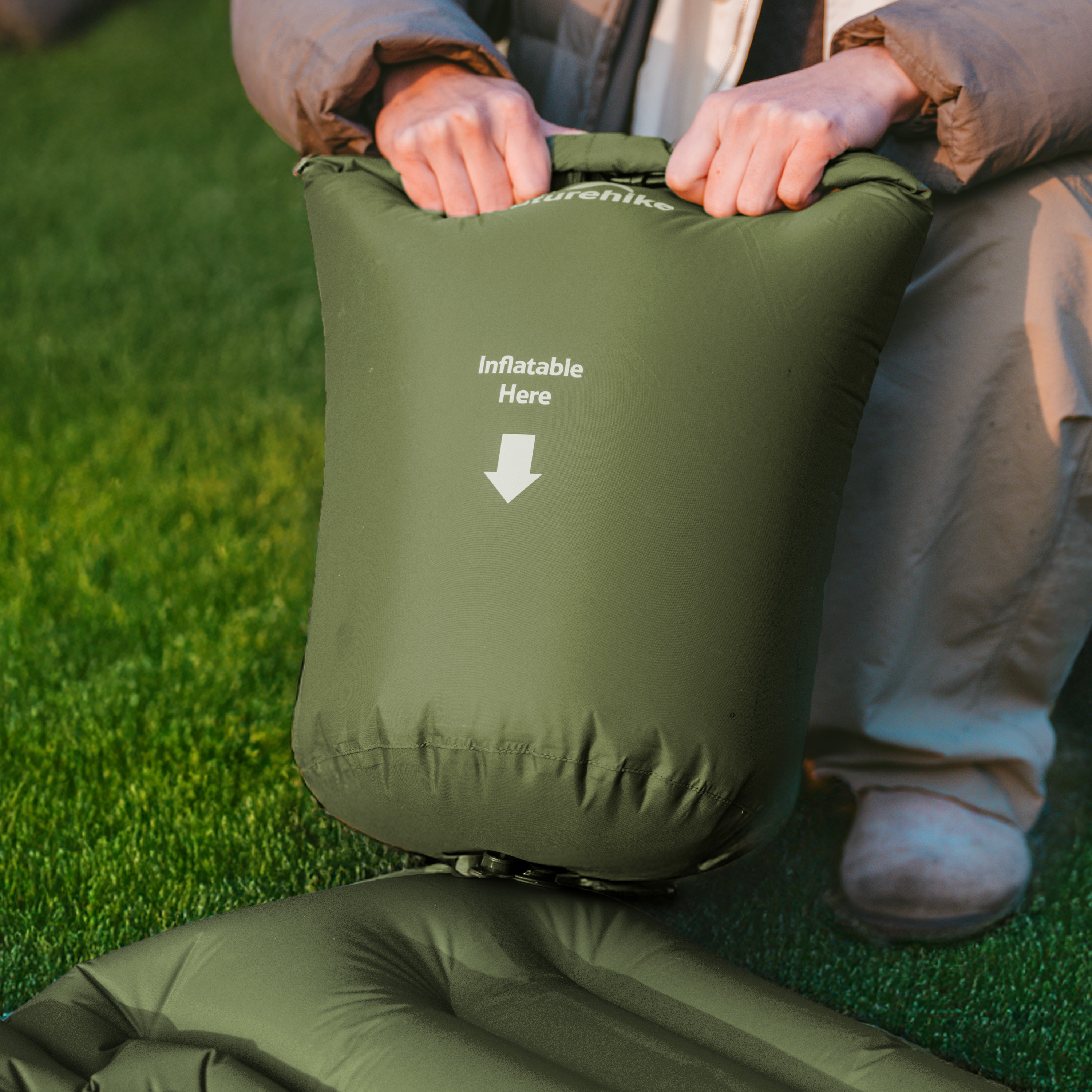 Naturehike nafukovací karimatka FC01 s vakem 620g - zelená